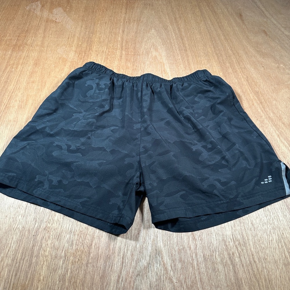 BCG Running Shorts Womens XL Black Camo Athletic Gym Workout Reflective